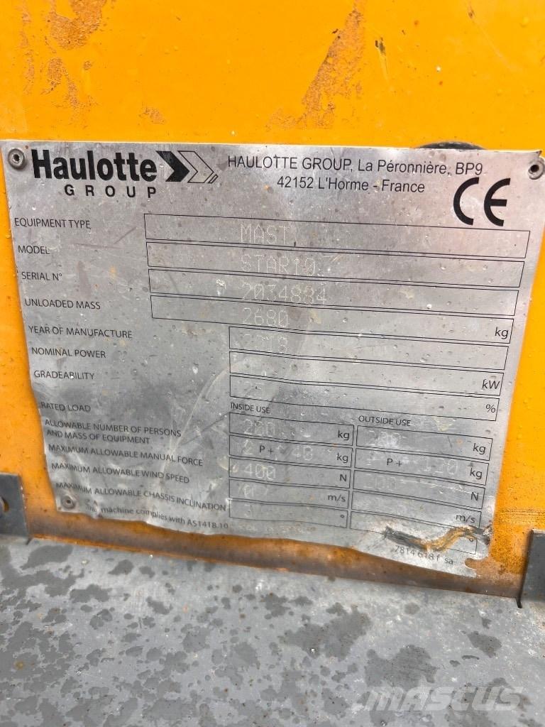 Haulotte Star 10 Plataformas con brazo de elevación telescópico