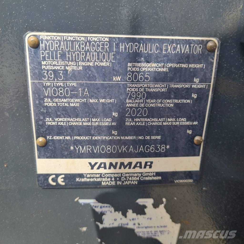 Yanmar Vio 80-1A Excavadoras 7t - 12t