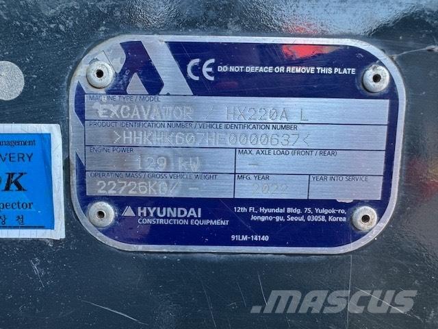 Hyundai HX 220 AL Excavadoras sobre orugas