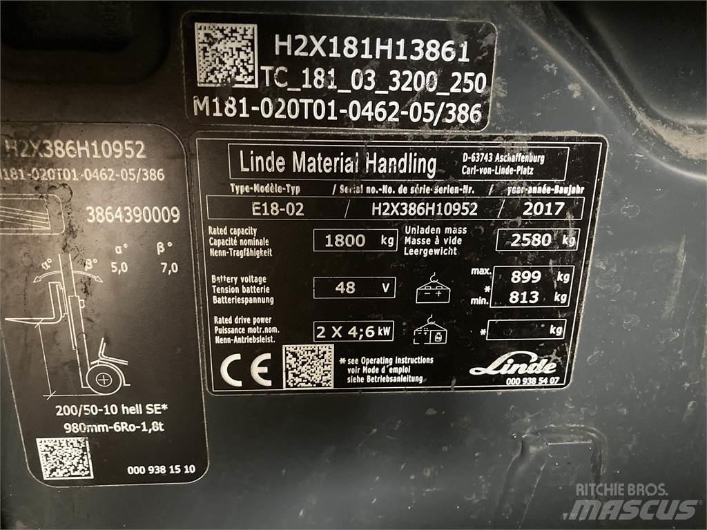 Linde E18 Carretillas de horquilla eléctrica