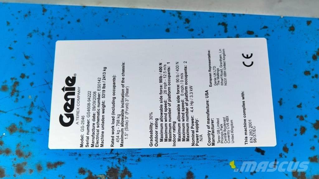 Genie GS 2646 Plataformas tijera