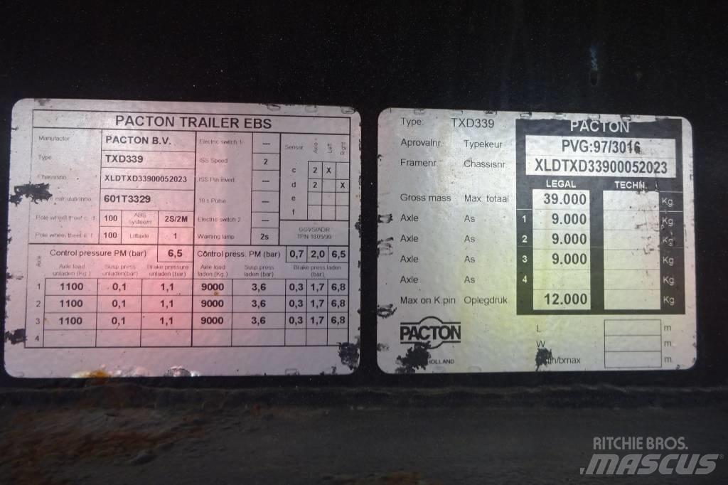 Pacton TXD339 Semirremolques de plataformas planas/laterales abatibles