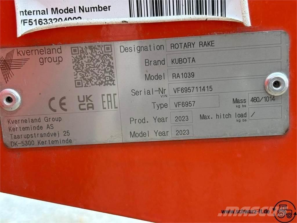 Kubota RA 1039 Segadoras hileradoras