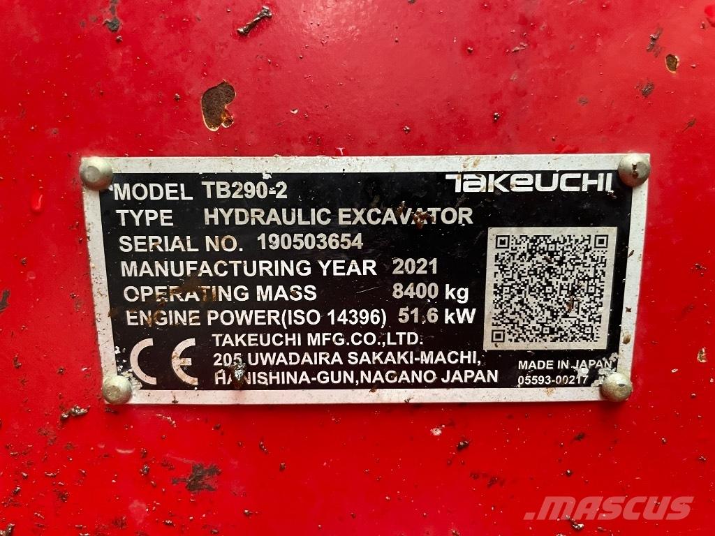 Takeuchi TB 290 Excavadoras 7t - 12t