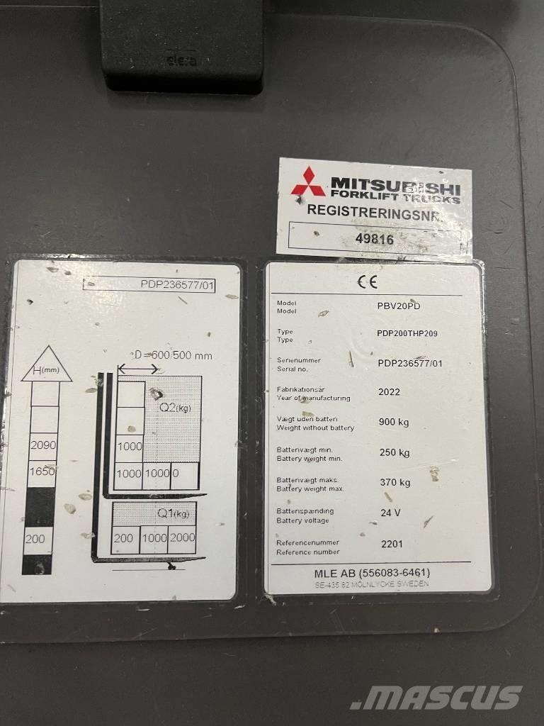 Mitsubishi PBV20PD Montacargas manual