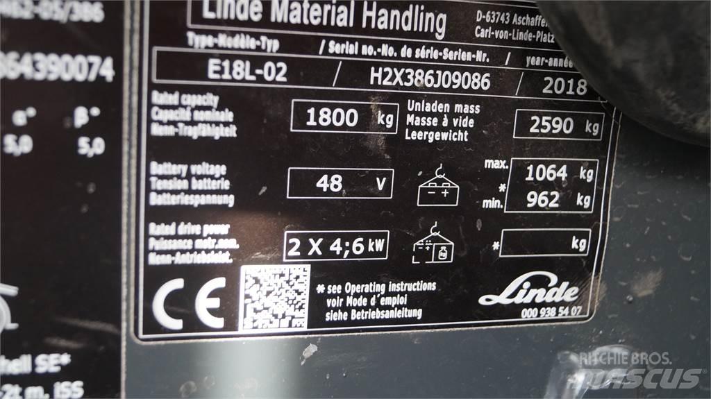 Linde E18L Carretillas de horquilla eléctrica