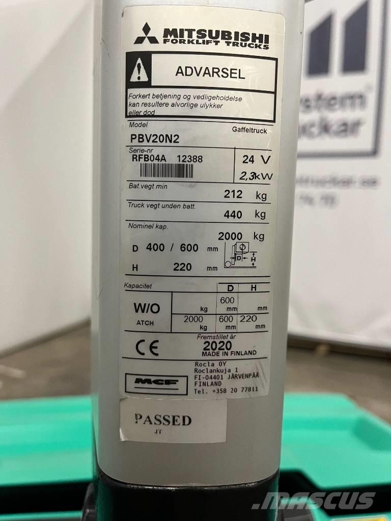 Mitsubishi PBV20N2 Montacargas manual