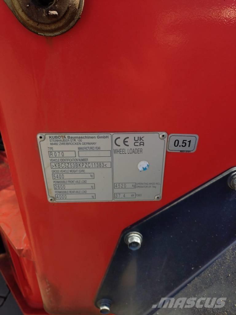 Kubota R 070 Cargadoras sobre ruedas