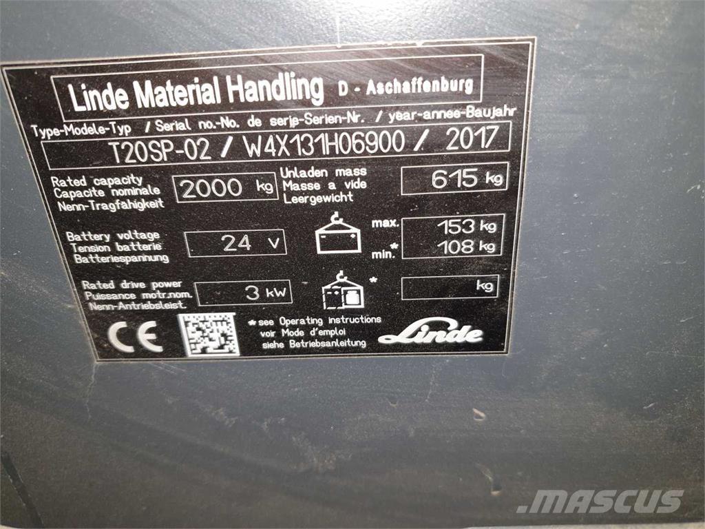 Linde T20SP ION Apiladoras eléctricos