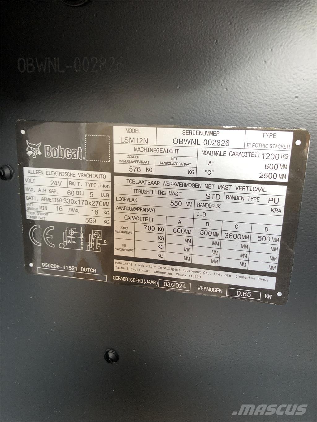 Bobcat LSM12N Apiladoras eléctricos