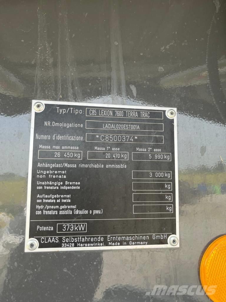 CLAAS LEXION 7600 TT Cosechadoras combinadas