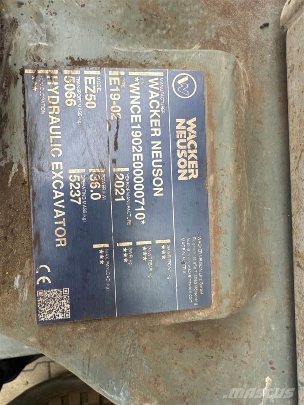 Wacker Neuson EZ50 Excavadoras sobre orugas