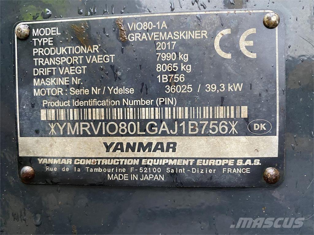Yanmar VIO80-1A Excavadoras de ruedas