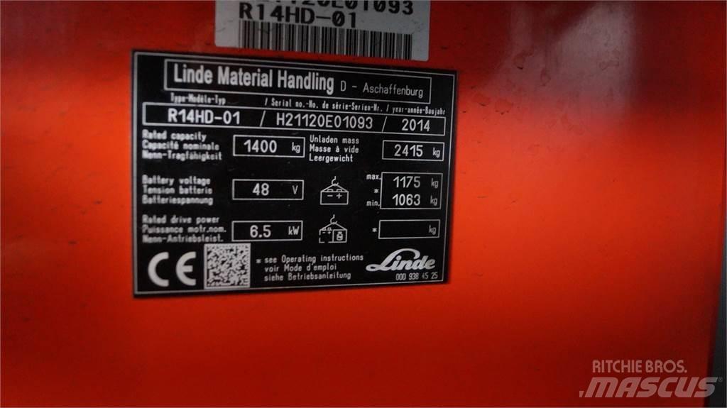 Linde R14HD Montacargas de alcance de gran altura