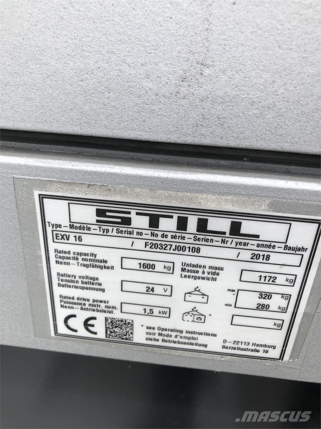 Still EXV 16 Apiladoras eléctricos