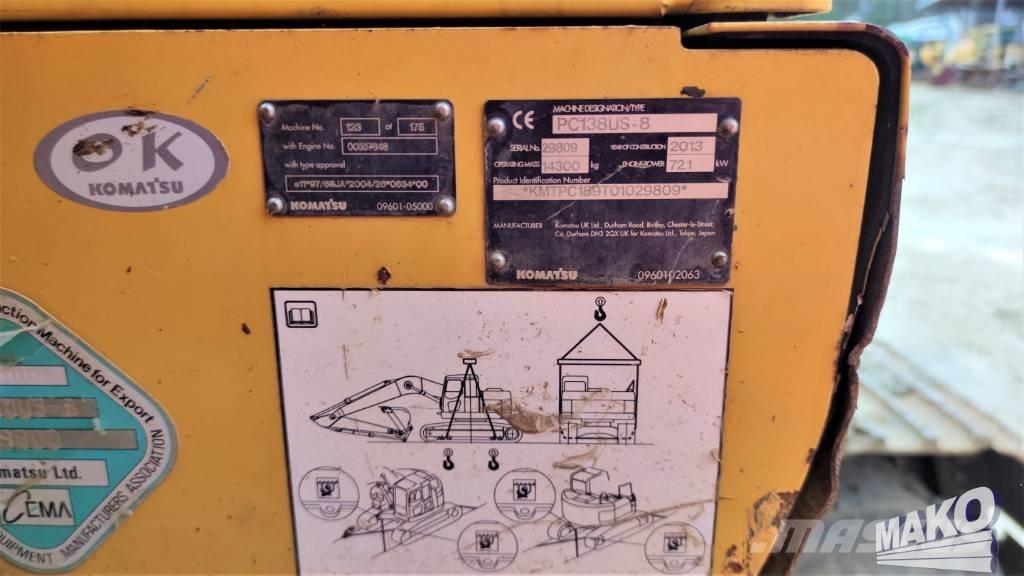 Komatsu PC 138 US-8 Excavadoras sobre orugas