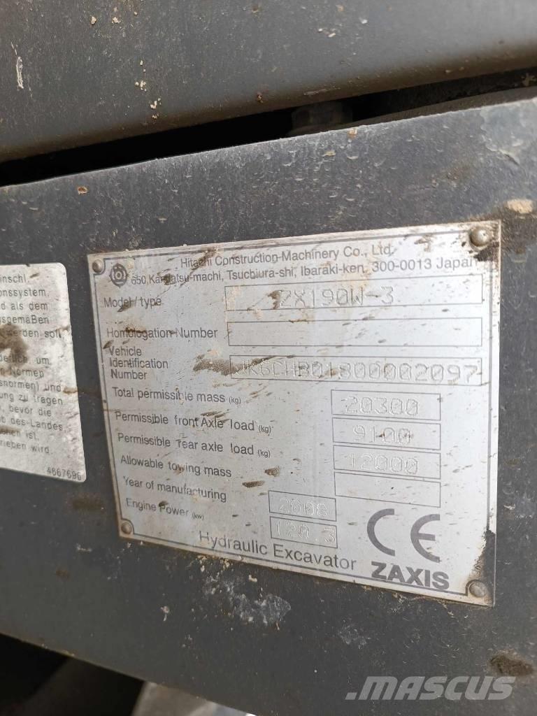 Hitachi ZX 190 W-3 Excavadoras de ruedas