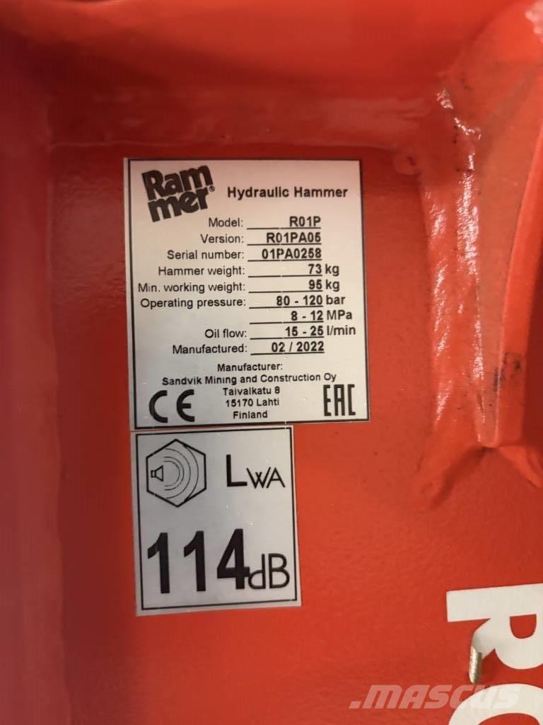 Rammer R01P Martillos hidráulicos