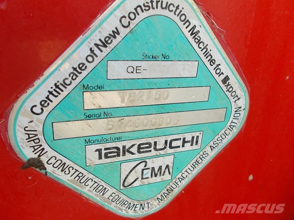 Takeuchi TB 2150 Excavadoras sobre orugas