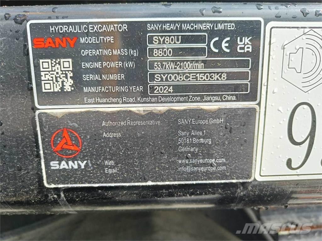 Sany SY80U Excavadoras 7t - 12t