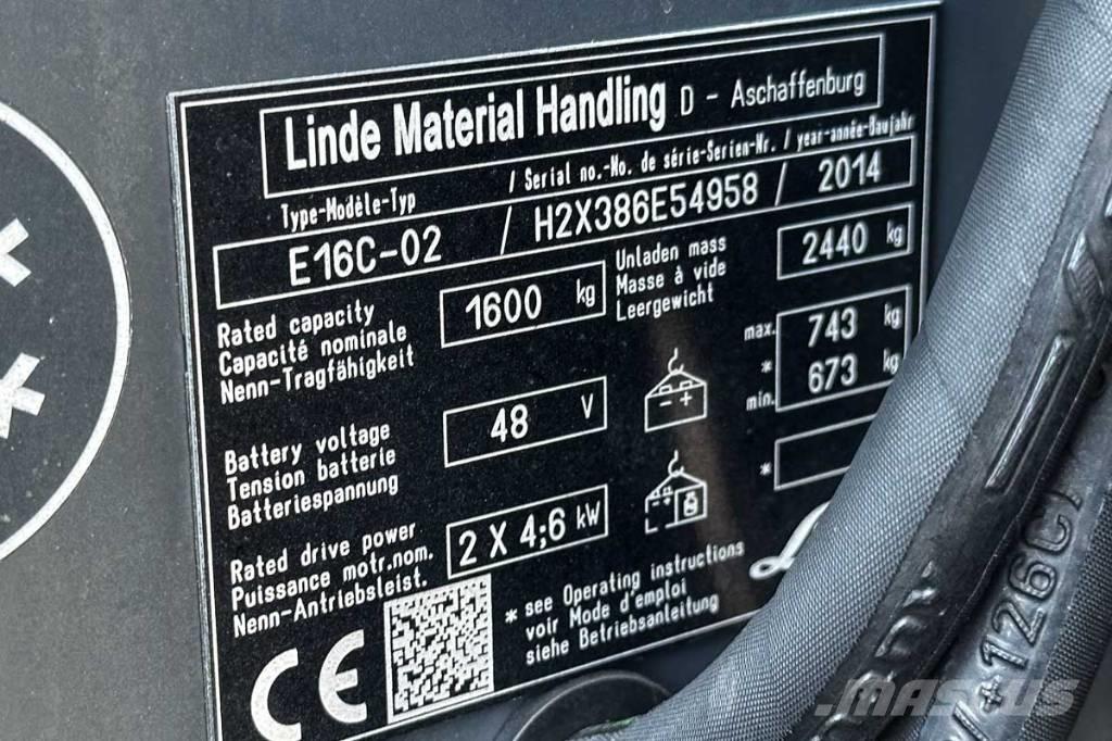 Linde E 16 C-02 Carretillas de horquilla eléctrica