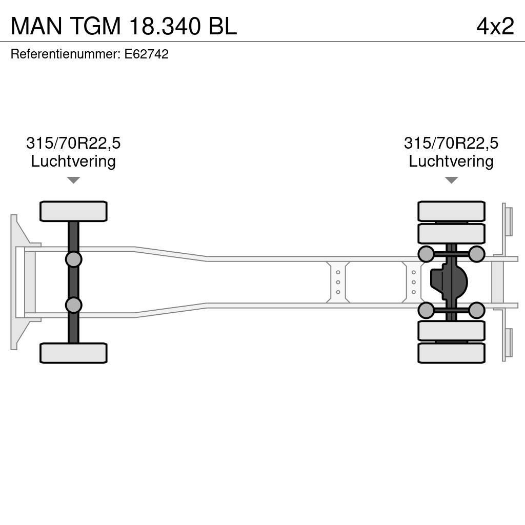 MAN TGM 18.340 BL Camiones con caja de remolque