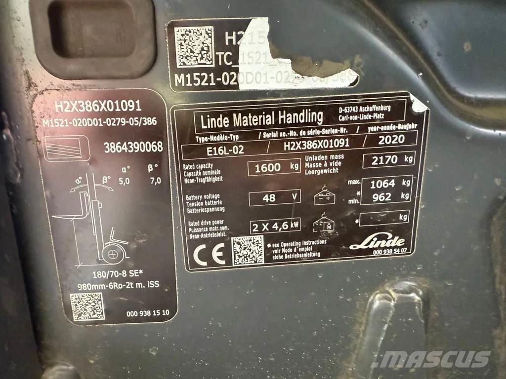 Linde E16L-02 Montacargas - otros