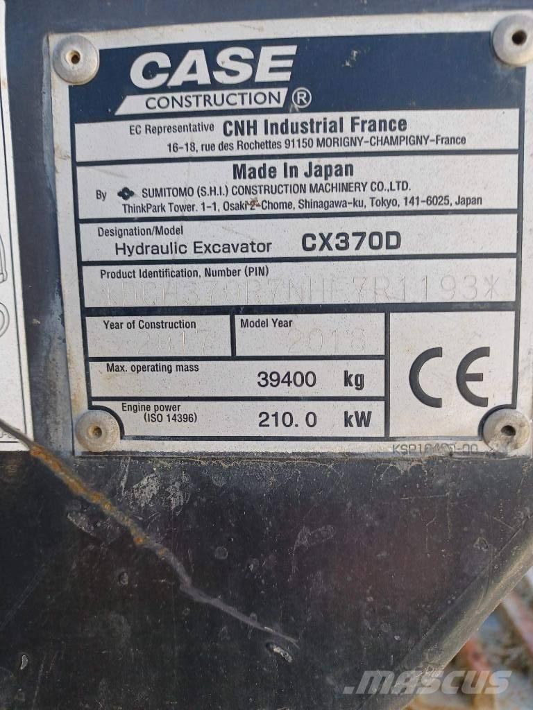 CASE CX 370 D Excavadoras sobre orugas