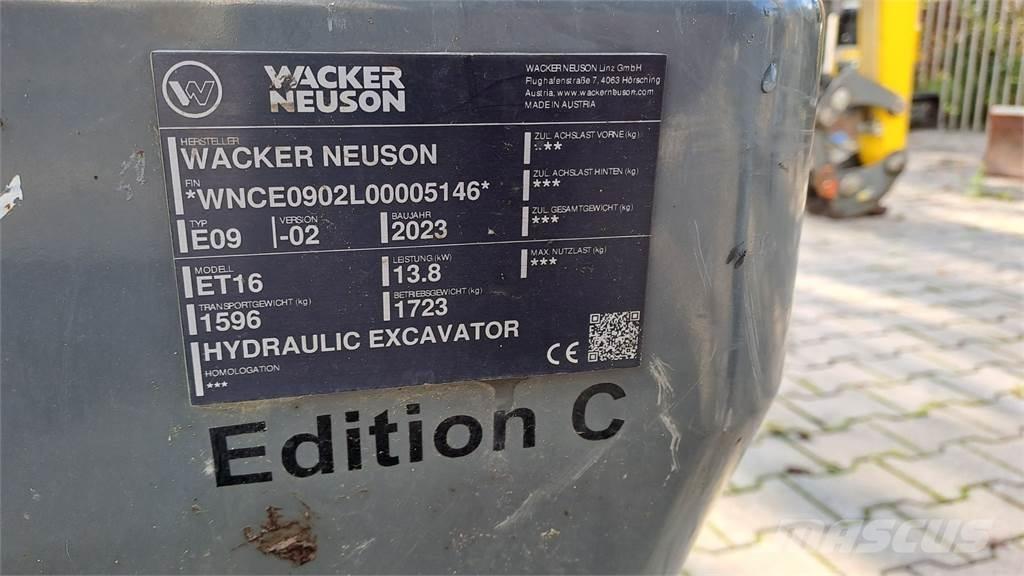 Wacker Neuson ET16 Excavadoras sobre orugas
