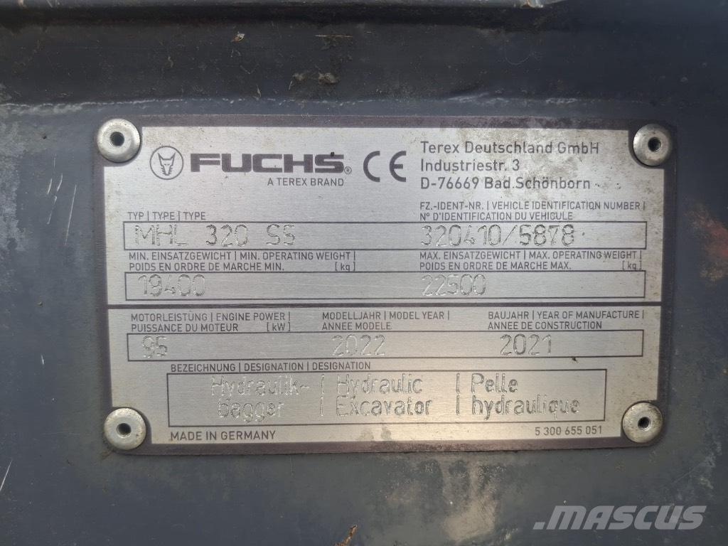 Terex Fuchs MHL320F Manejadores de residuos industriales