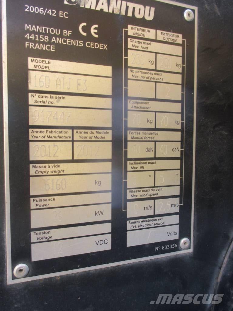 Manitou 160 ATJ Plataformas con brazo de elevación manual
