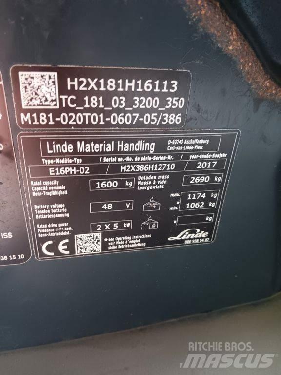 Linde E16PH Carretillas de horquilla eléctrica