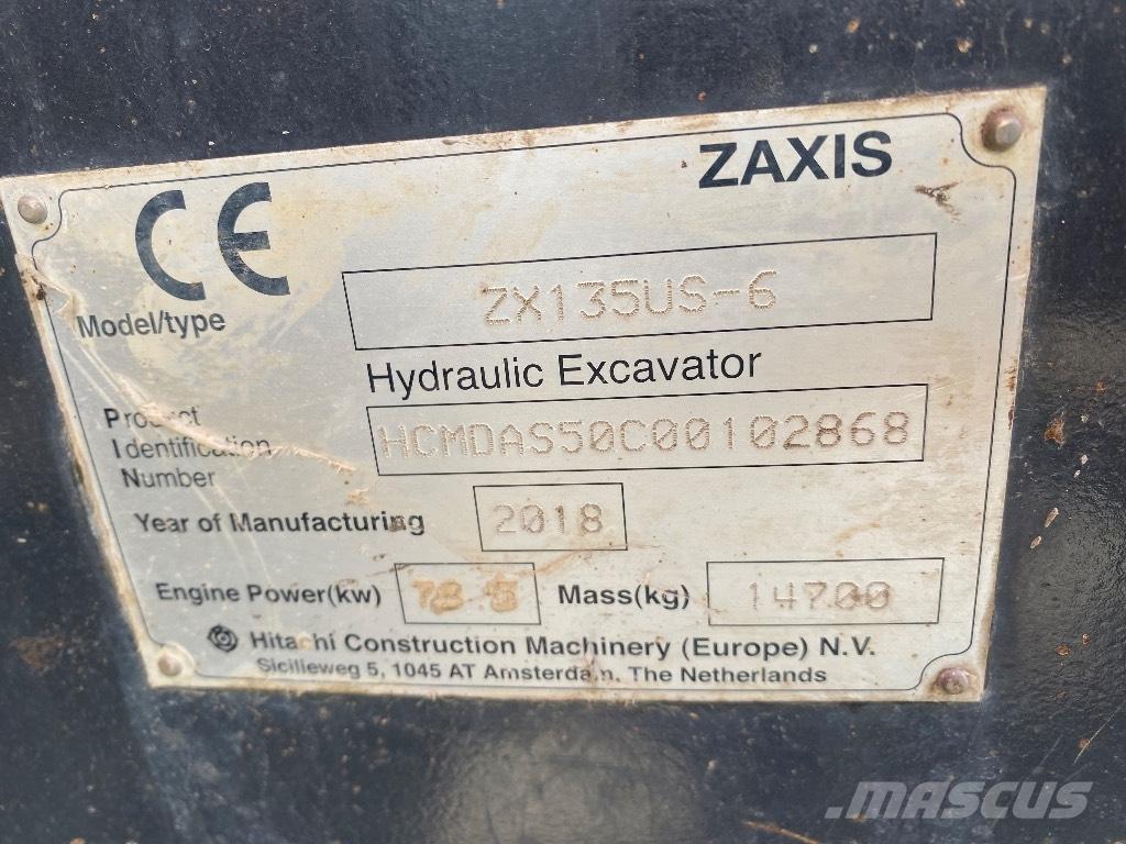 Hitachi ZX 135 US-6 Excavadoras sobre orugas