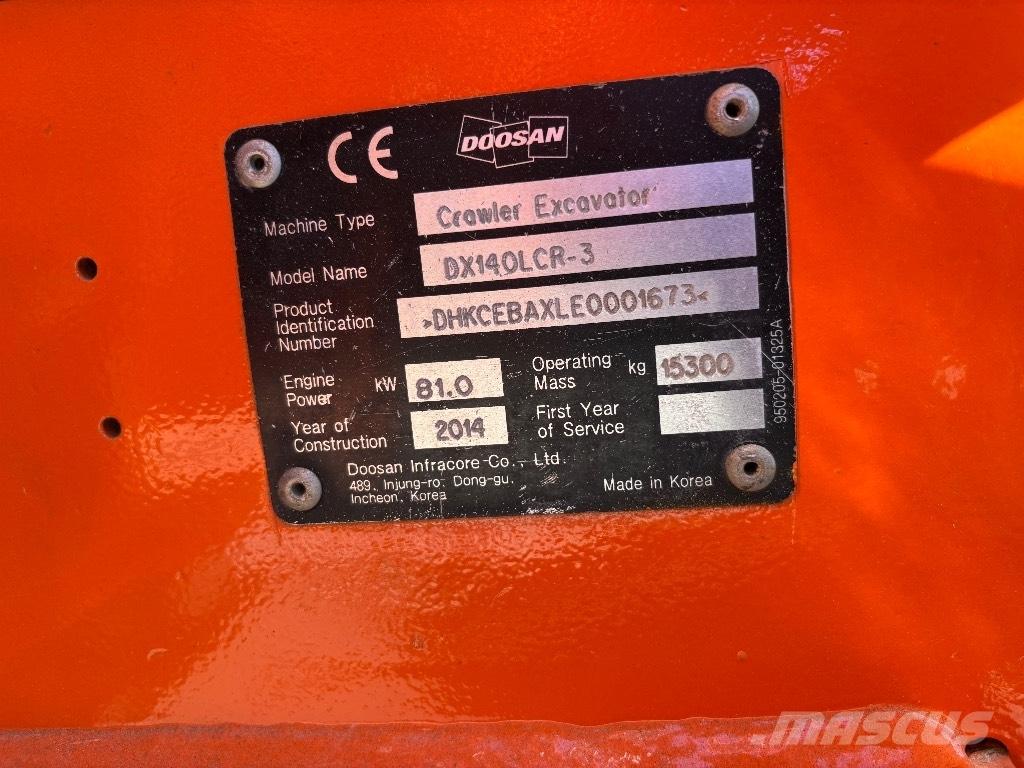 Doosan DX 140 LCR-3 Excavadoras sobre orugas