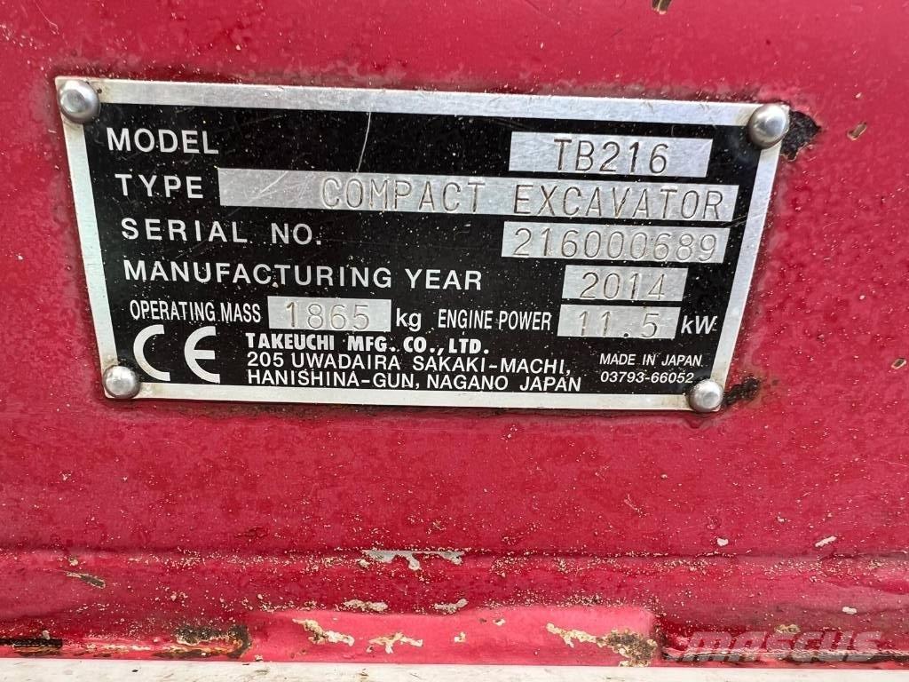 Takeuchi TB 216 Miniexcavadoras