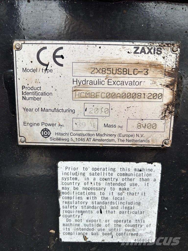 Hitachi Zaxis 85 USB Excavadoras 7t - 12t