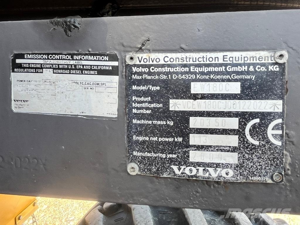 Volvo EW 180 C Excavadoras de ruedas