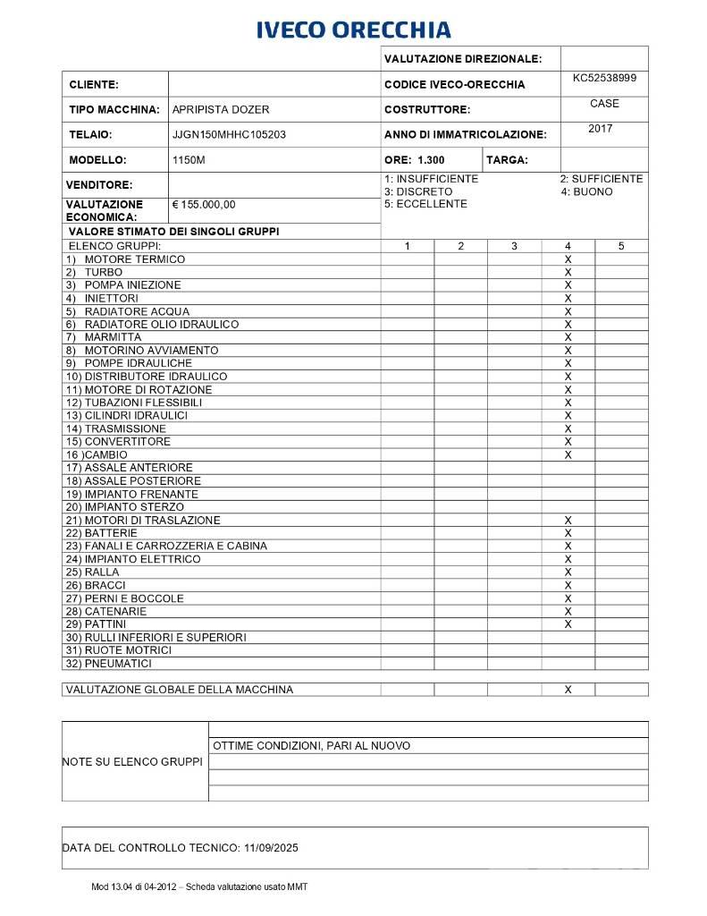 CASE 1150 M Buldozer sobre oruga