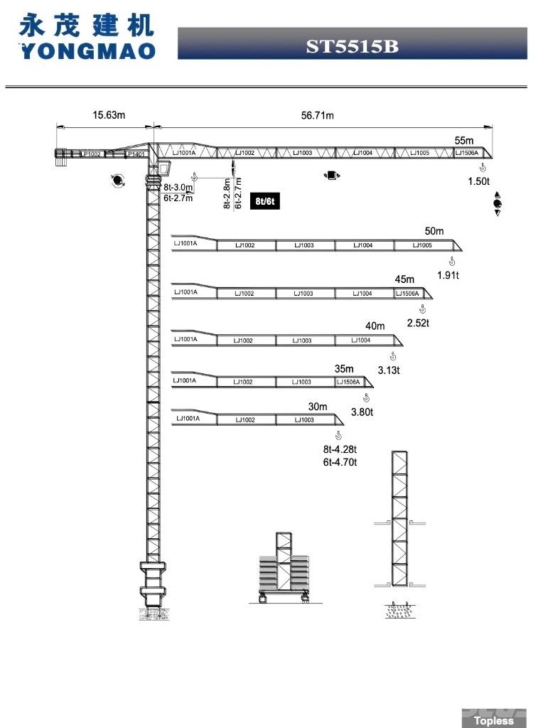 Yongmao ST5515B-6T Grúas torre