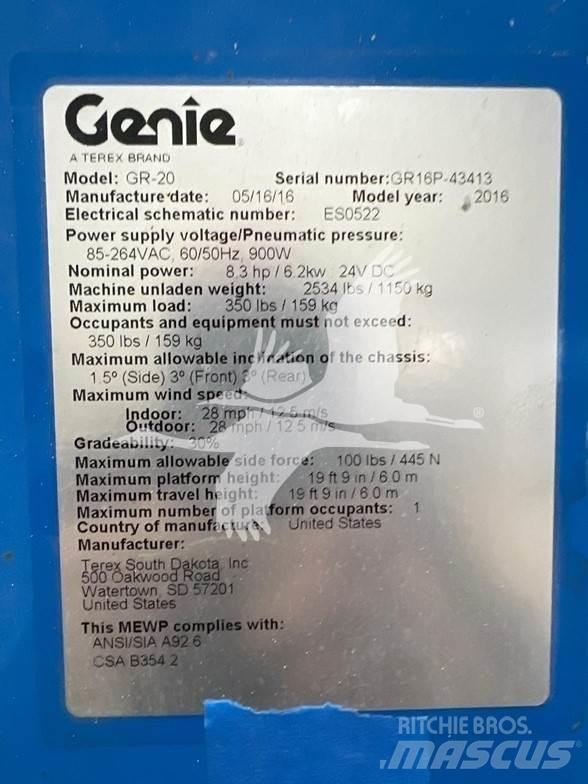 Genie GR20 Plataformas con jaula de elevación