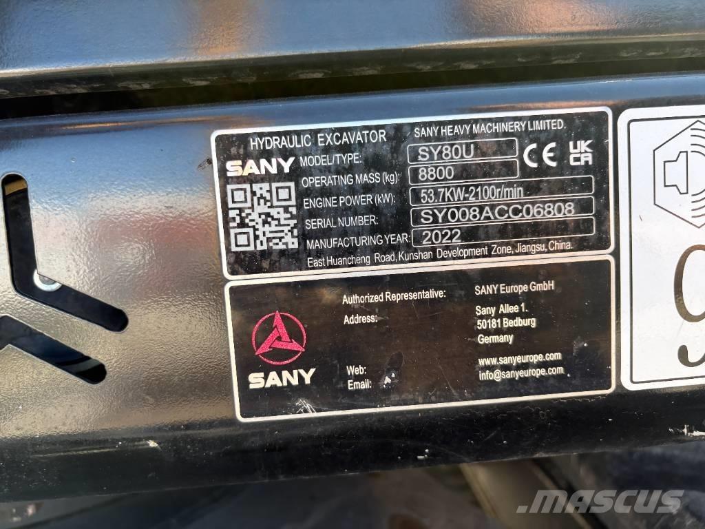 Sany SY 80 U Excavadoras 7t - 12t
