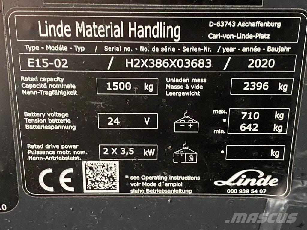 Linde E15-02 Carretillas de horquilla eléctrica