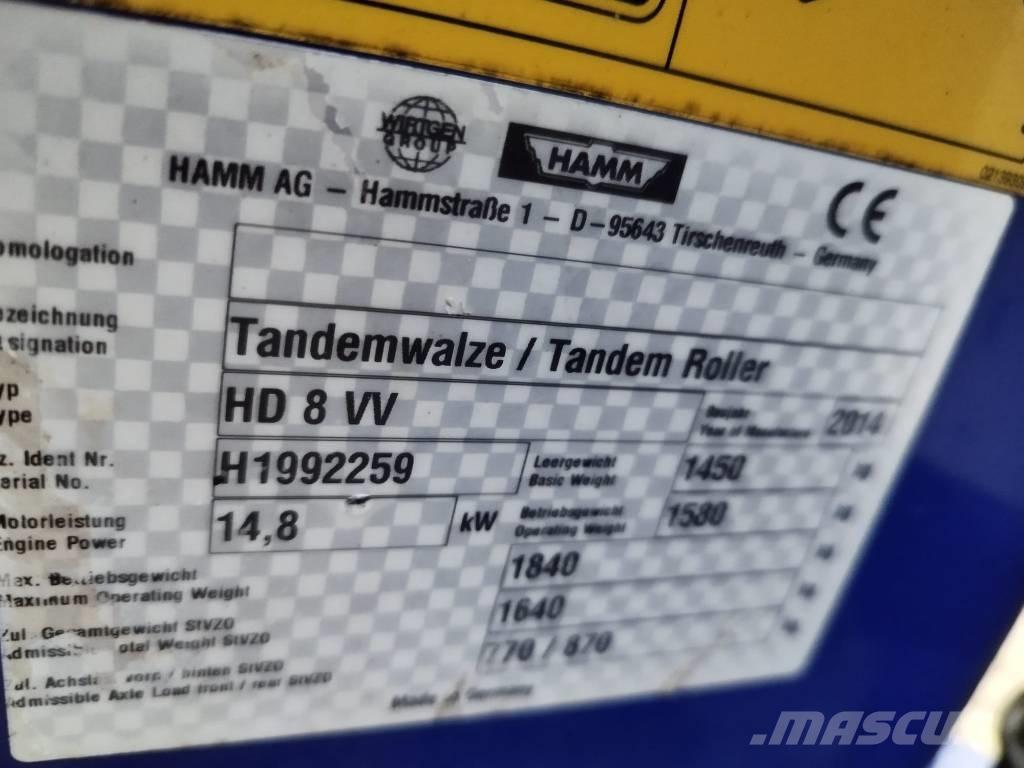 Hamm HD 8 VV Rodillos de doble tambor