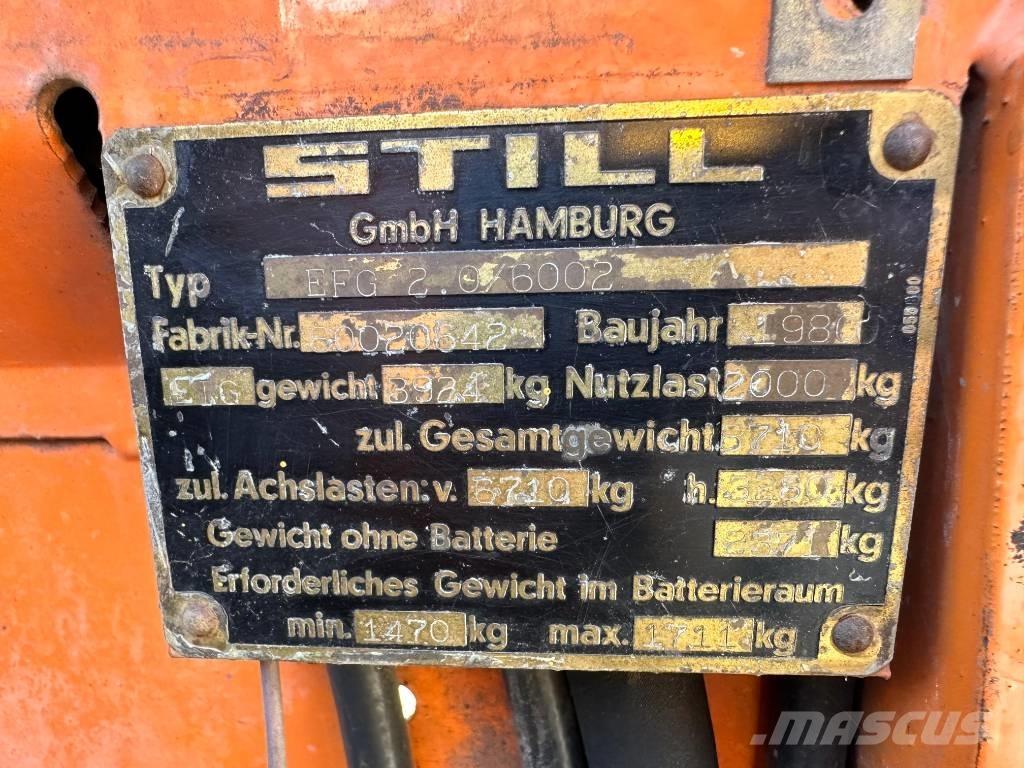 Still EFG 2/6012 Carretillas de horquilla eléctrica