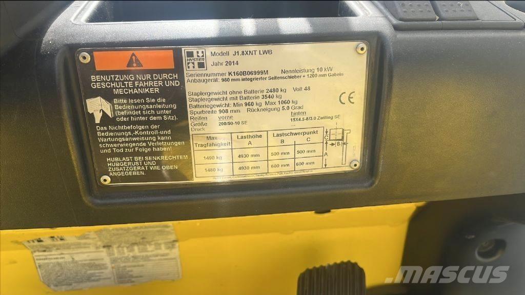 Hyster J 1.8 XNT Carretillas de horquilla eléctrica