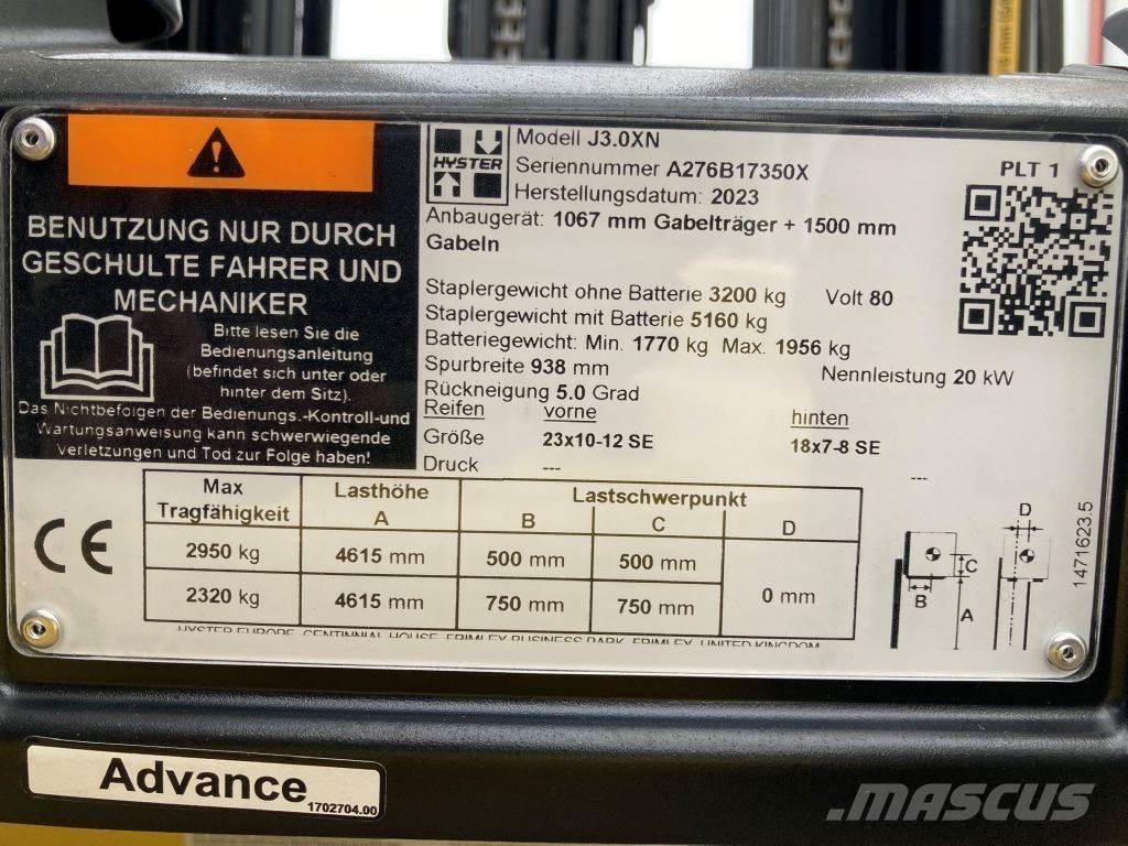 Hyster J 3.0 XN Carretillas de horquilla eléctrica