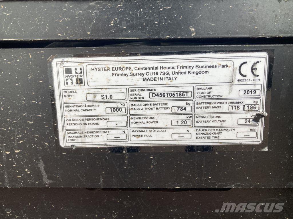 Hyster S 1.0 Montacargas manual