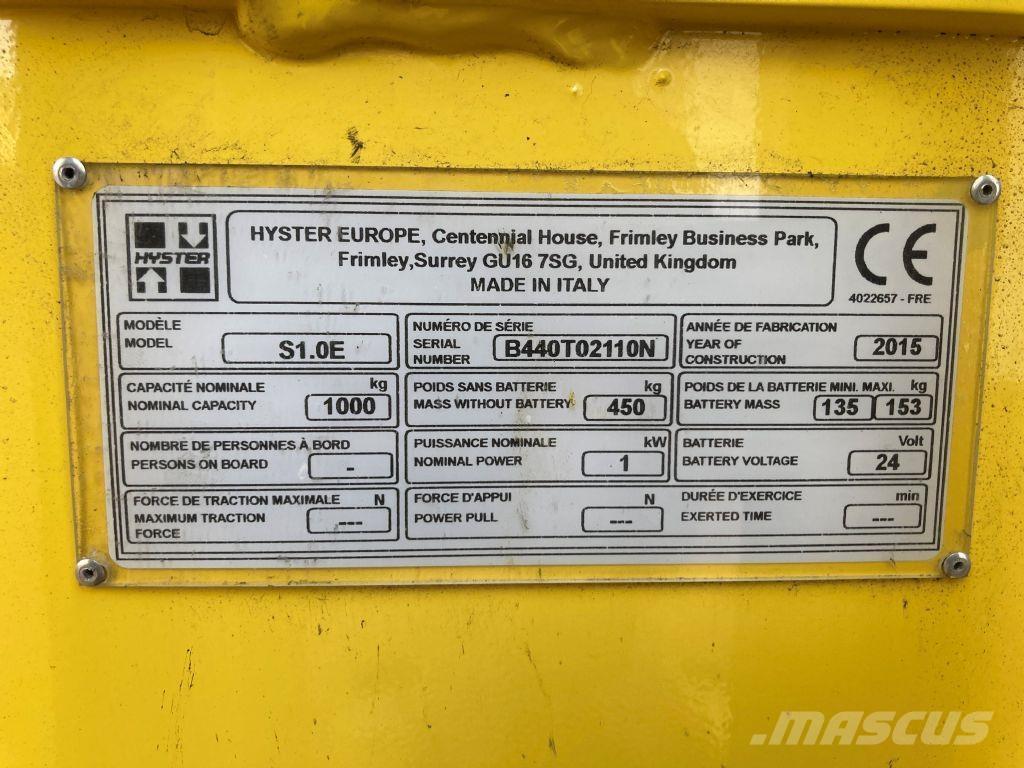 Hyster S 1.0E Montacargas manual