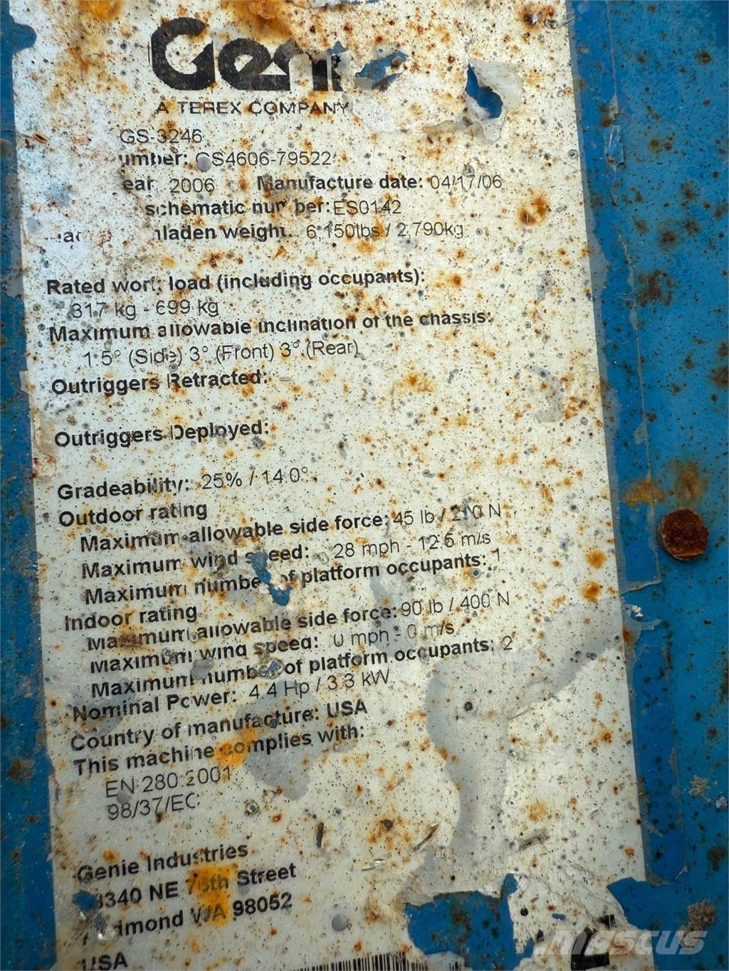 Genie GS3246 Plataformas tijera