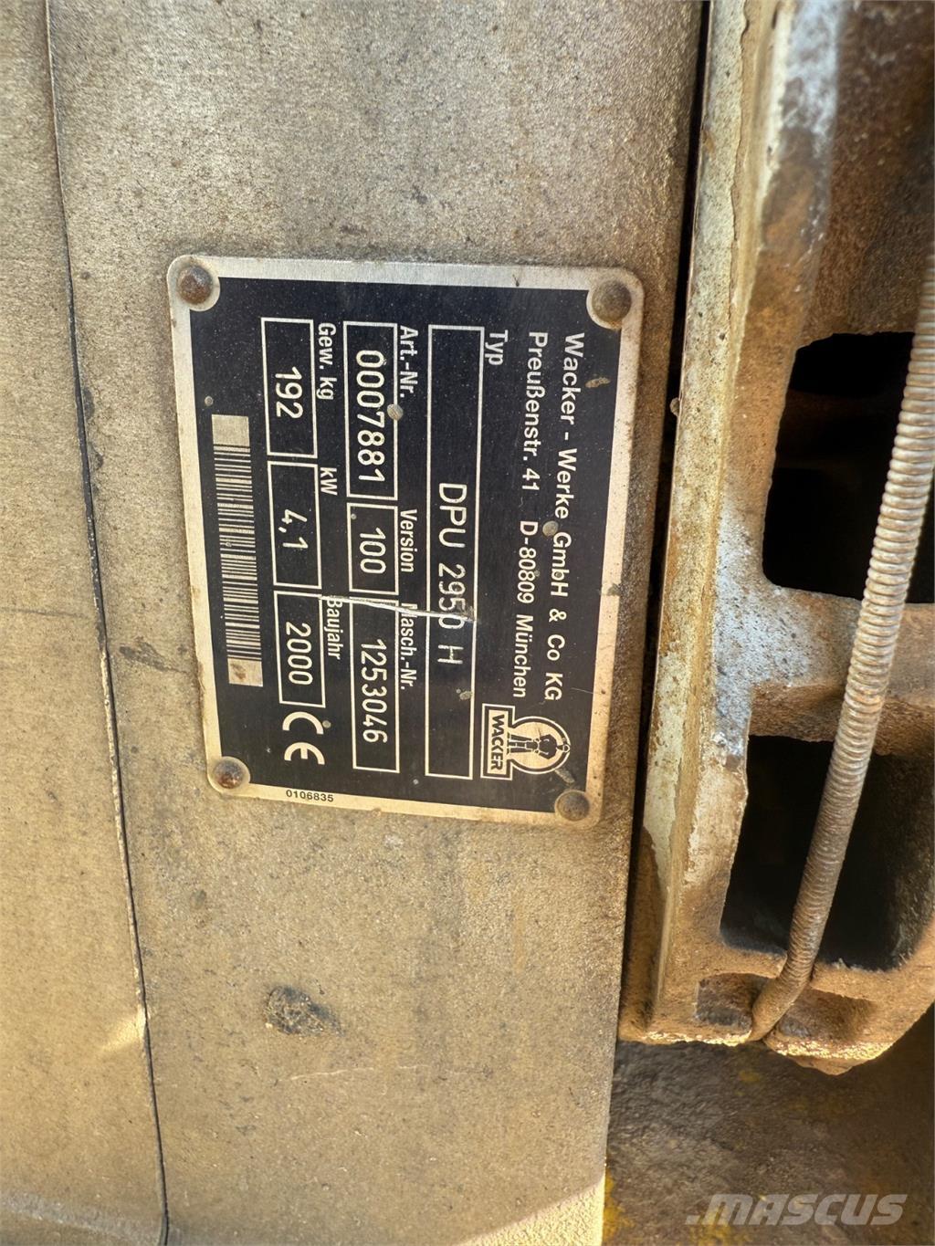 Wacker DPU2950 Placas compactadoras